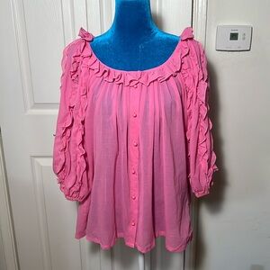 Amen Wardy Newport Beach Pink Blouse S M
